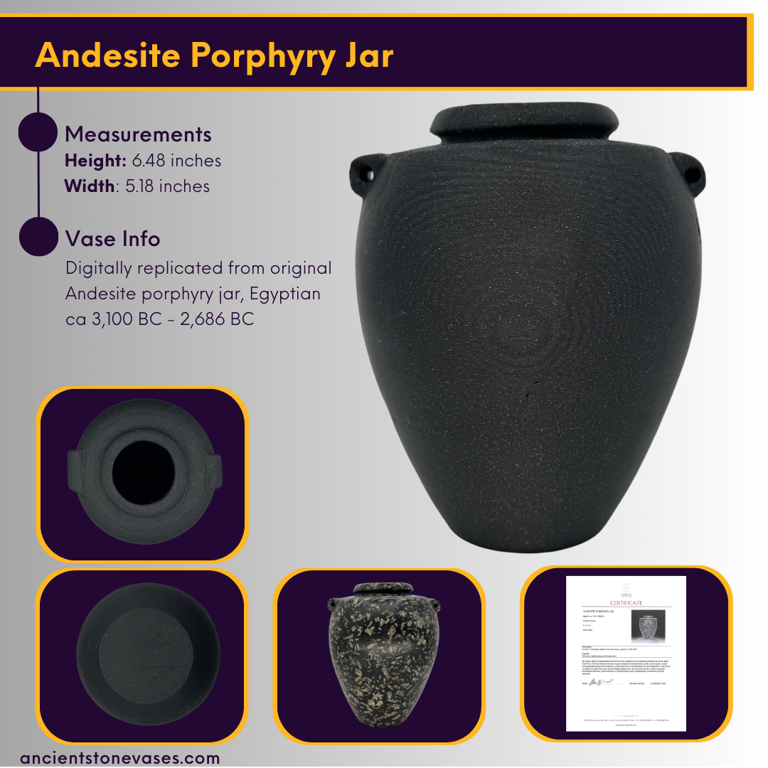 Dark Andesite Porphyry Vase