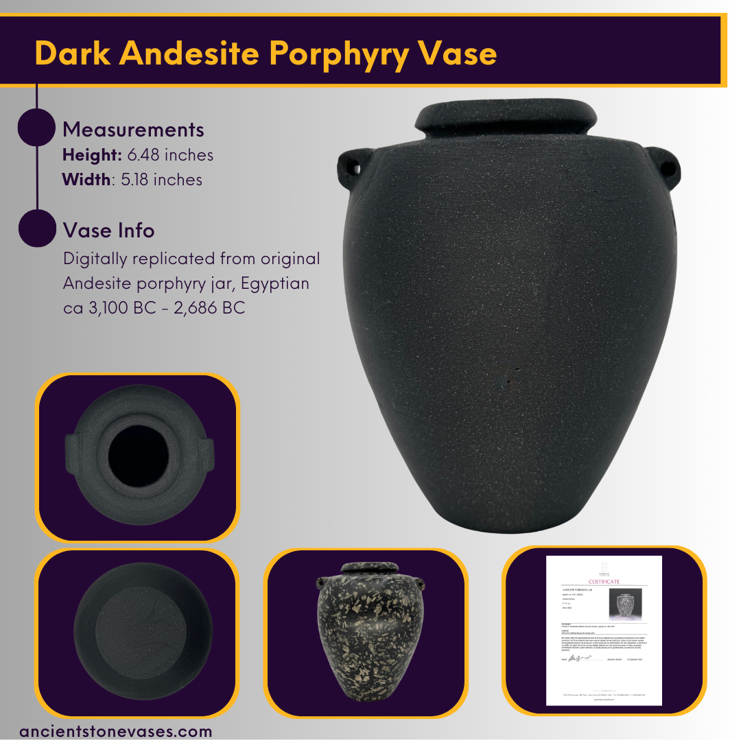 Dark Andesite Porphyry Vase