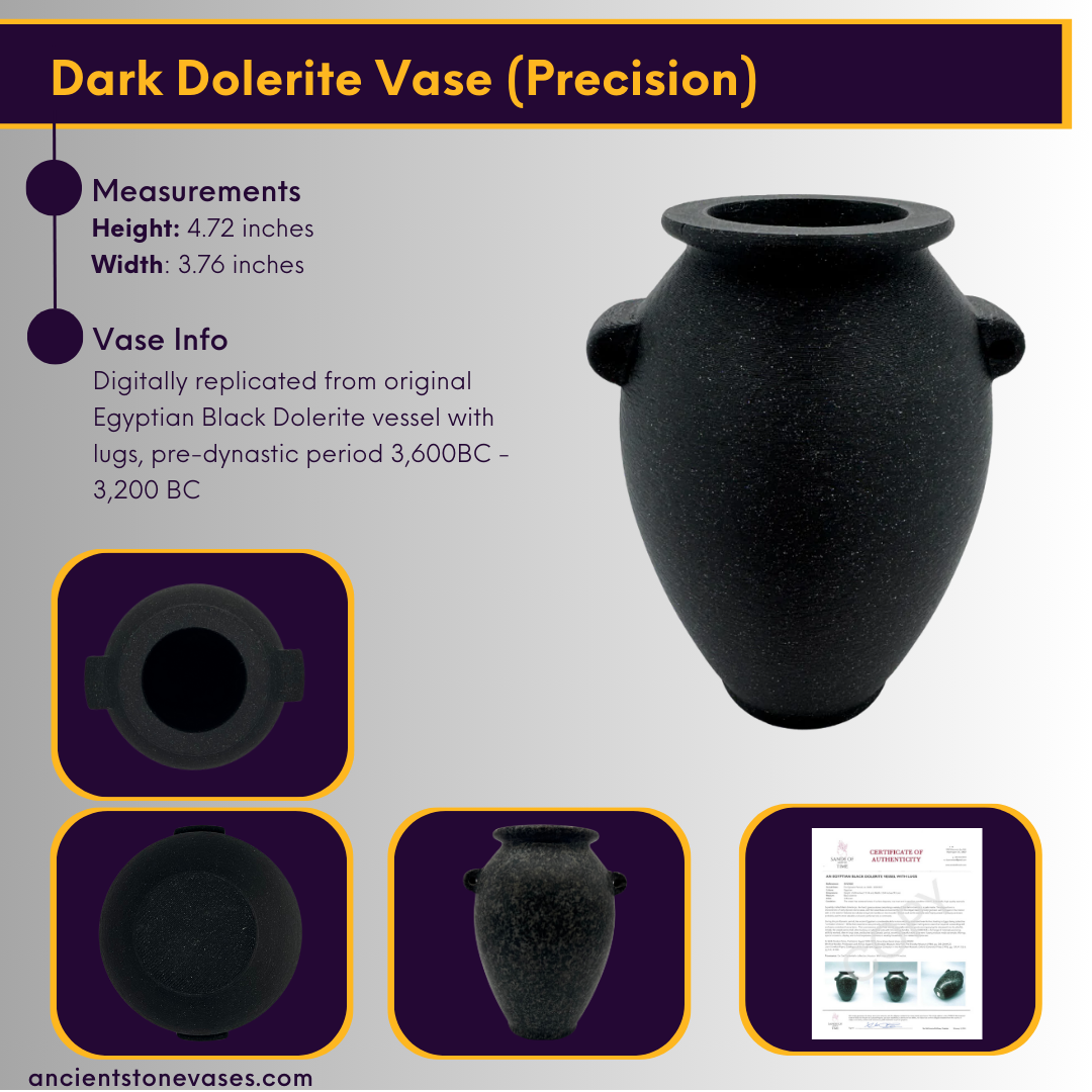 Dark Dolerite Vase (Precision/Consistent w/Machining)