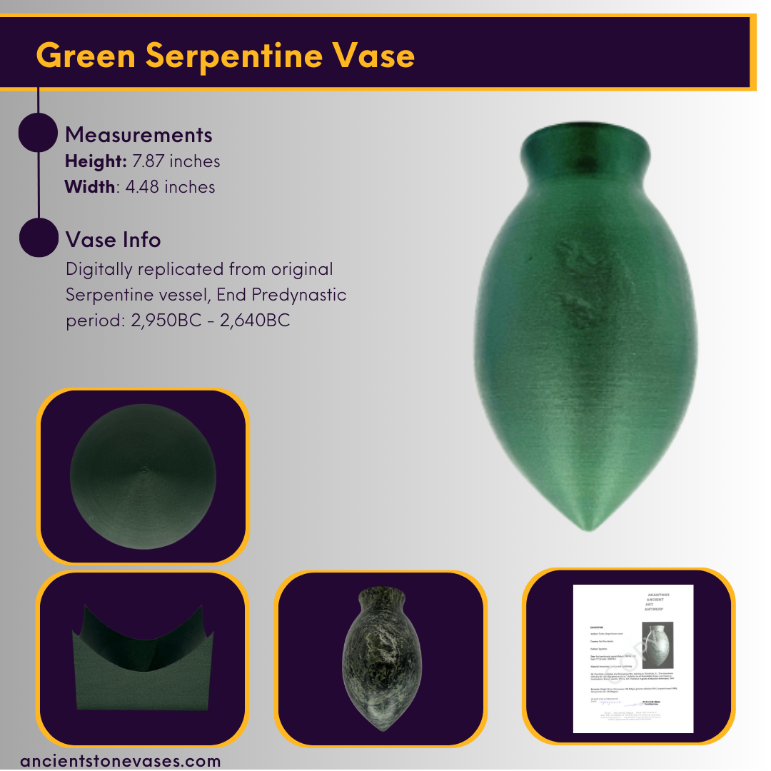 Green Serpentine Vase (with stand)