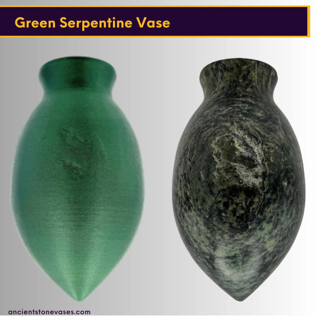 Green Serpentine Vase (with stand)