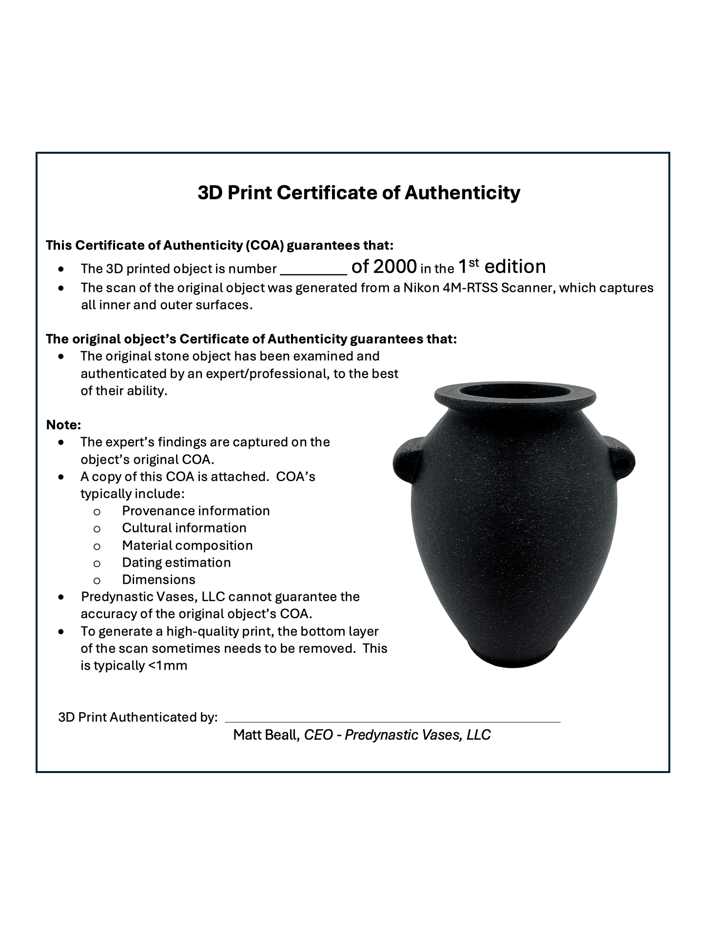 Dark Dolerite Vase (Precision)