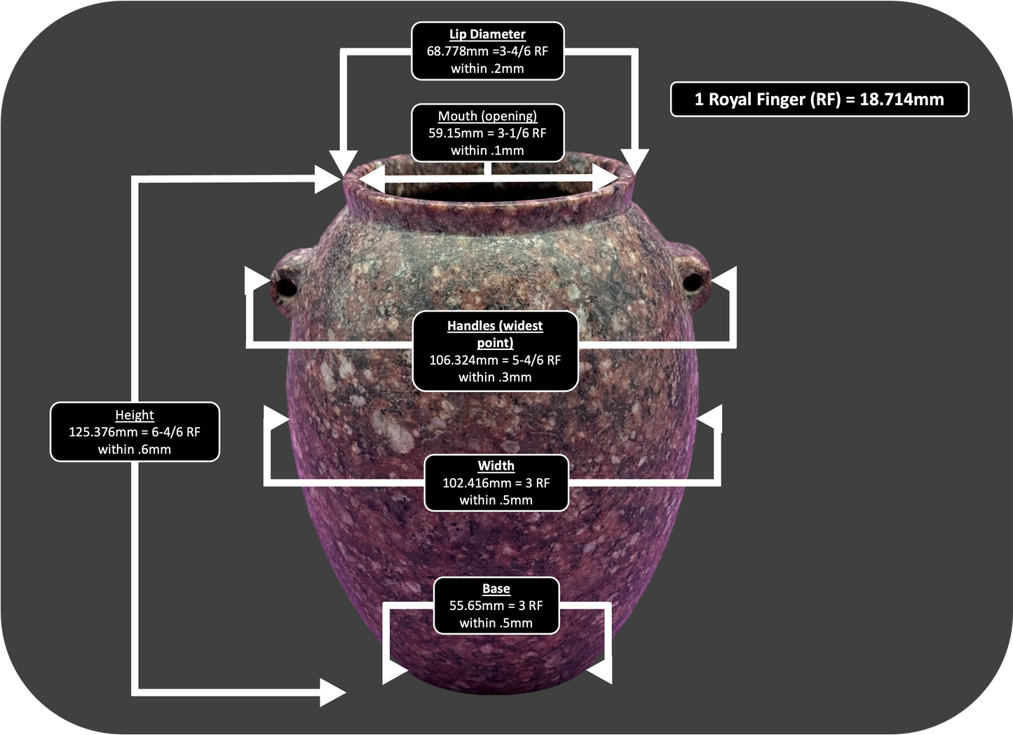 Thin Walled Red Granite Vase (Precision)