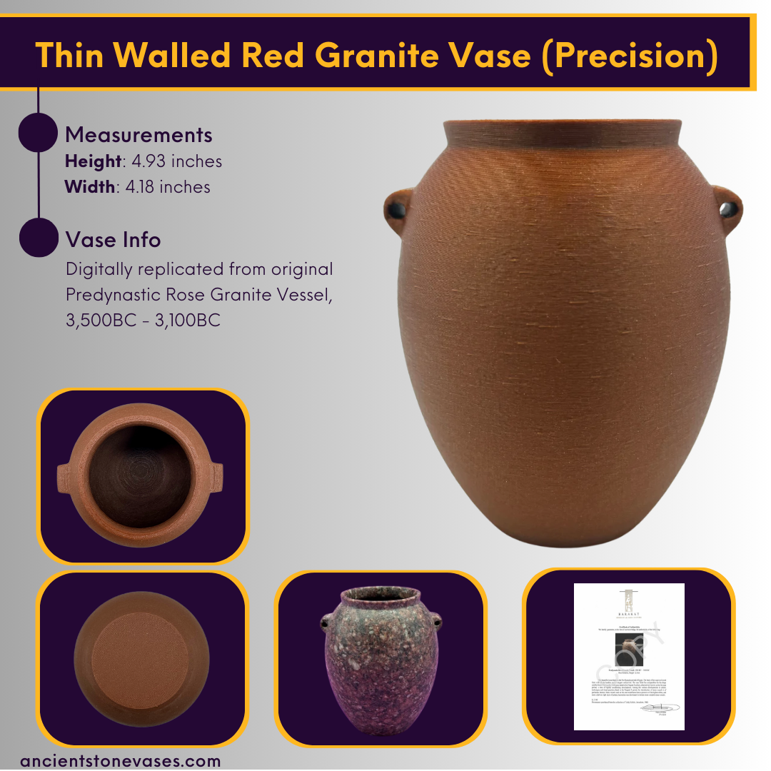 Thin Walled Red Granite Vase (Precision)