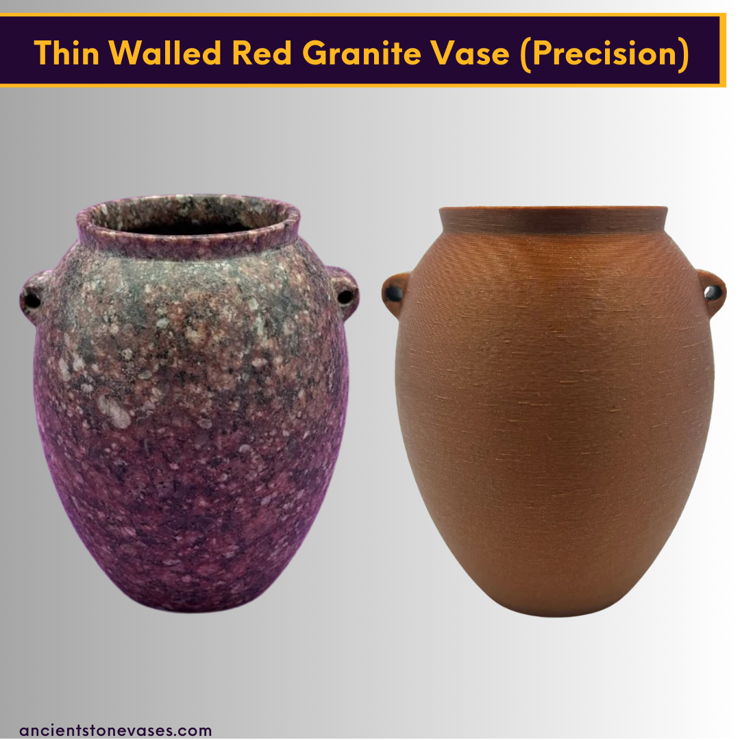 Thin Walled Red Granite Vase (Precision)