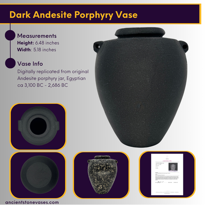 Dark Andesite Porphyry Vase