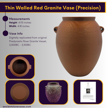 Thin Walled Red Granite Vase (Precision)